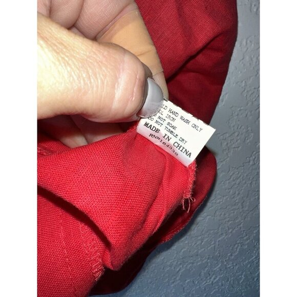 Petal & Pup Chelsea Linen Top Red Crop  Tie Back Puff Sleeves Size 8 NWTS 1D - Picture 7 of 7